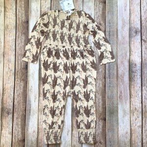 NWT Kate Quinn Bamboo Unicorn Gathered Smock Jumpsuit